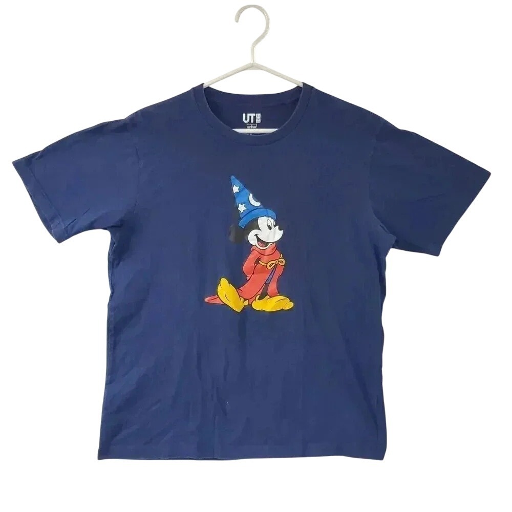 Uniqlo Disney Mickey Mouse Fantasia Sorcerer UT Graphic T Shirt Mens Large Navy